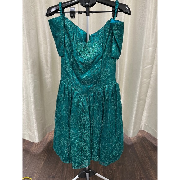 Gunne Sax Dresses & Skirts - Vtg 80s Gunne Sax Jessica McClintock Teal Lace Prom Dress Size 11/12